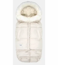 7 A.M. Enfant Blanket 212 Evolution Tundra Footmuff - Heather Beige / White Faux Fur