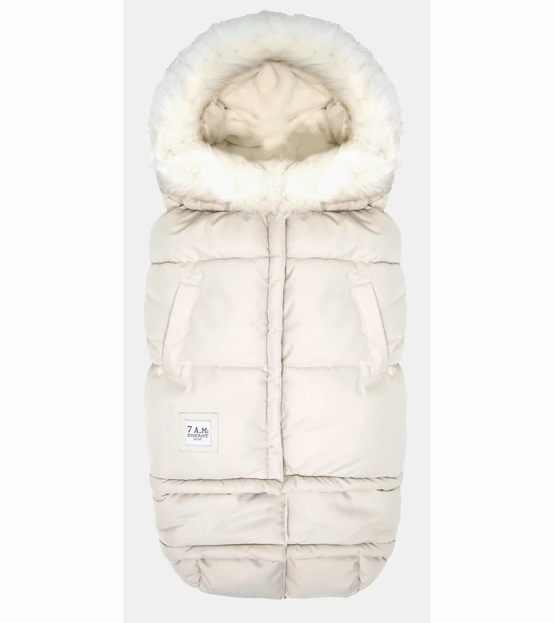 7 A.M. Enfant Blanket 212 Evolution Tundra Footmuff - Heather Beige / White Faux Fur 1 7 A.M. Enfant Blanket 212 Evolution Tundra Footmuff - Heather Beige / White Faux Fur