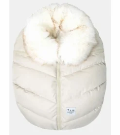 7 A.M. Enfant Car Seat Cocoon Tundra - Heather Beige / White Faux Fur