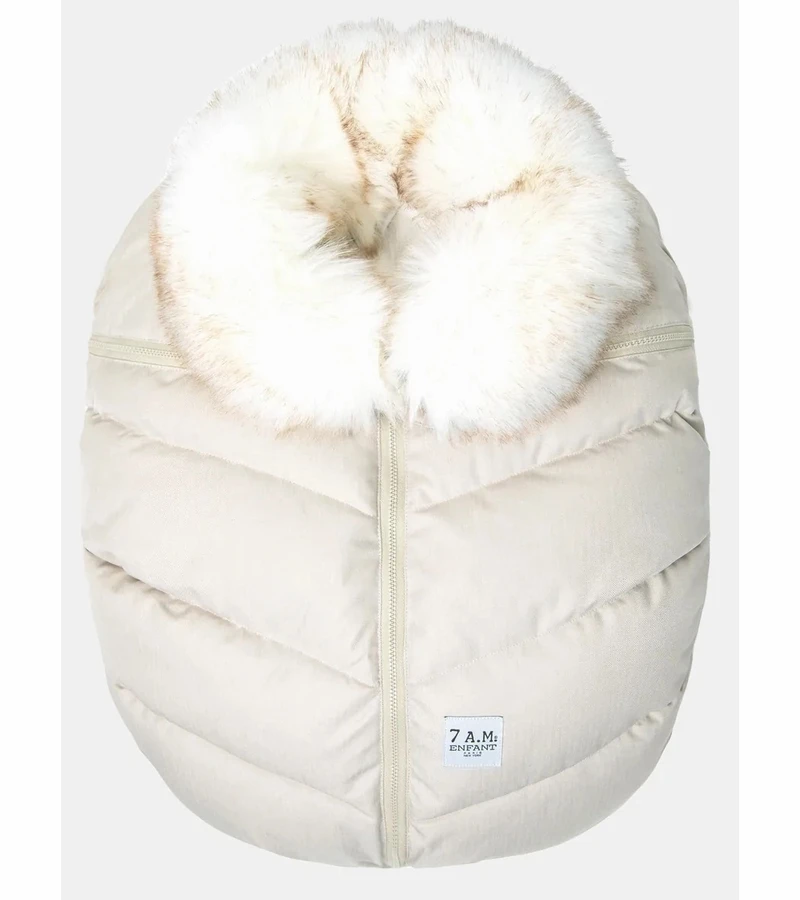 7 A.M. Enfant Car Seat Cocoon Tundra - Heather Beige / White Faux Fur 1 7 A.M. Enfant Car Seat Cocoon Tundra - Heather Beige / White Faux Fur