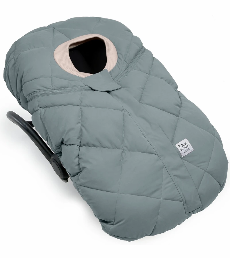 7 A.M. Enfant Cocoon Car Seat Cover - Benji - Mirage Blue Quilted 2 7 A.M. Enfant Cocoon Car Seat Cover - Benji - Mirage Blue Quilted - Image 2