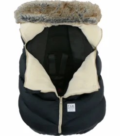 7 A.M. Enfant Cocoon Car Seat Cover - Black Faux Fur -Britax || Graco || Maxi-Cosi Shop 7 a m enfant cocoon car seat cover black faux fur 50
