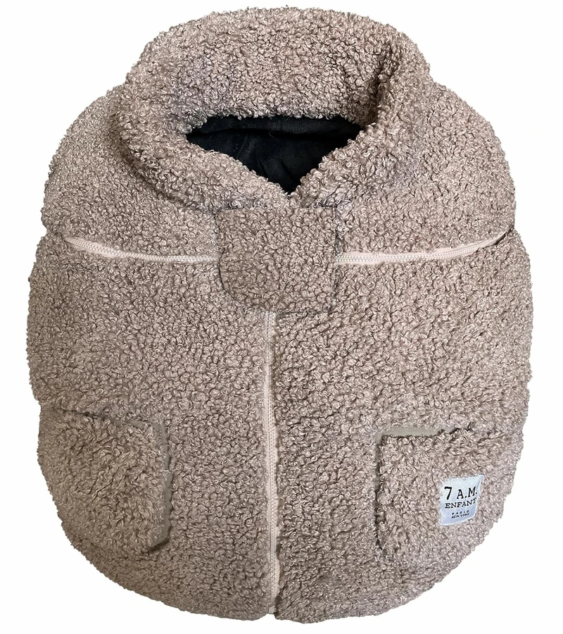 7 A.M. Enfant Cocoon Car Seat Cover - Teddy - Oatmeal Teddy 1 7 A.M. Enfant Cocoon Car Seat Cover - Teddy - Oatmeal Teddy