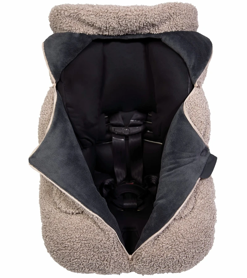 7 A.M. Enfant Cocoon Car Seat Cover - Teddy - Oatmeal Teddy 4 7 A.M. Enfant Cocoon Car Seat Cover - Teddy - Oatmeal Teddy - Image 4