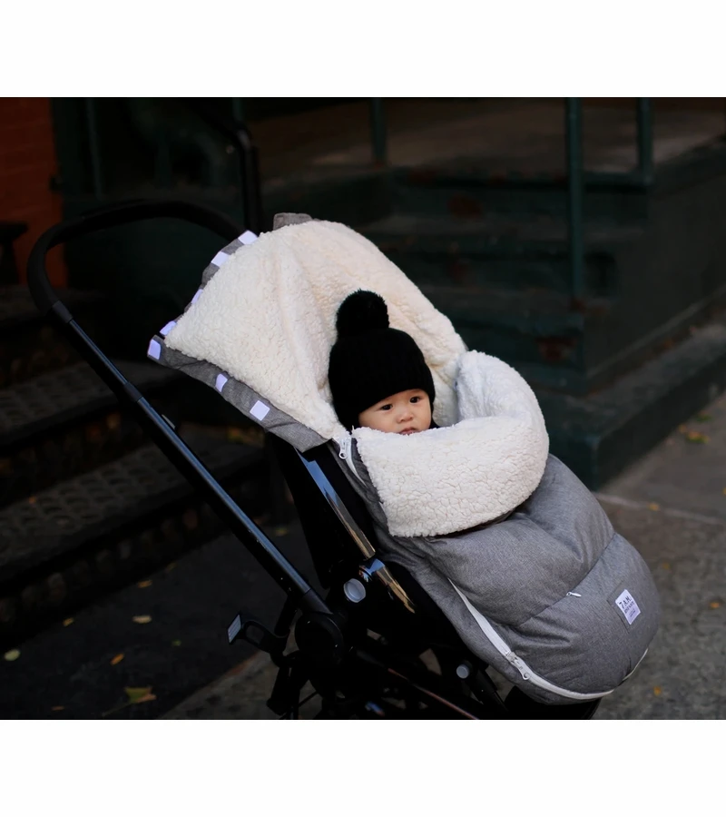 7 A.M. Enfant LambPOD Footmuff, Small/Medium (0-18M) - Heather Grey 2 7 A.M. Enfant LambPOD Footmuff, Small/Medium (0-18M) - Heather Grey - Image 2