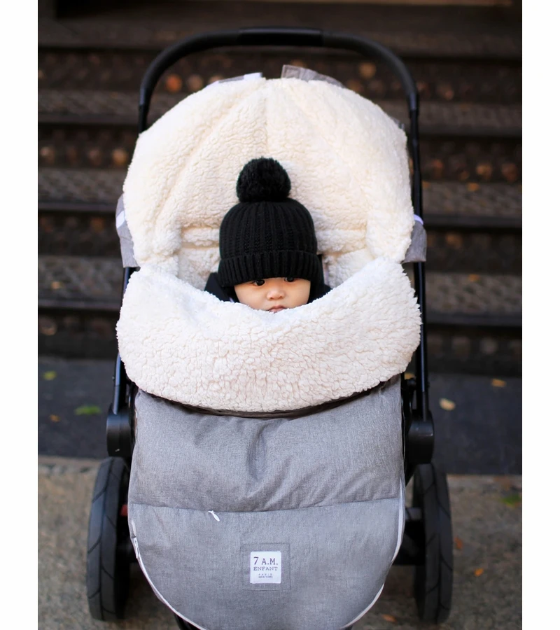 7 A.M. Enfant LambPOD Footmuff, Small/Medium (0-18M) - Heather Grey 3 7 A.M. Enfant LambPOD Footmuff, Small/Medium (0-18M) - Heather Grey - Image 3