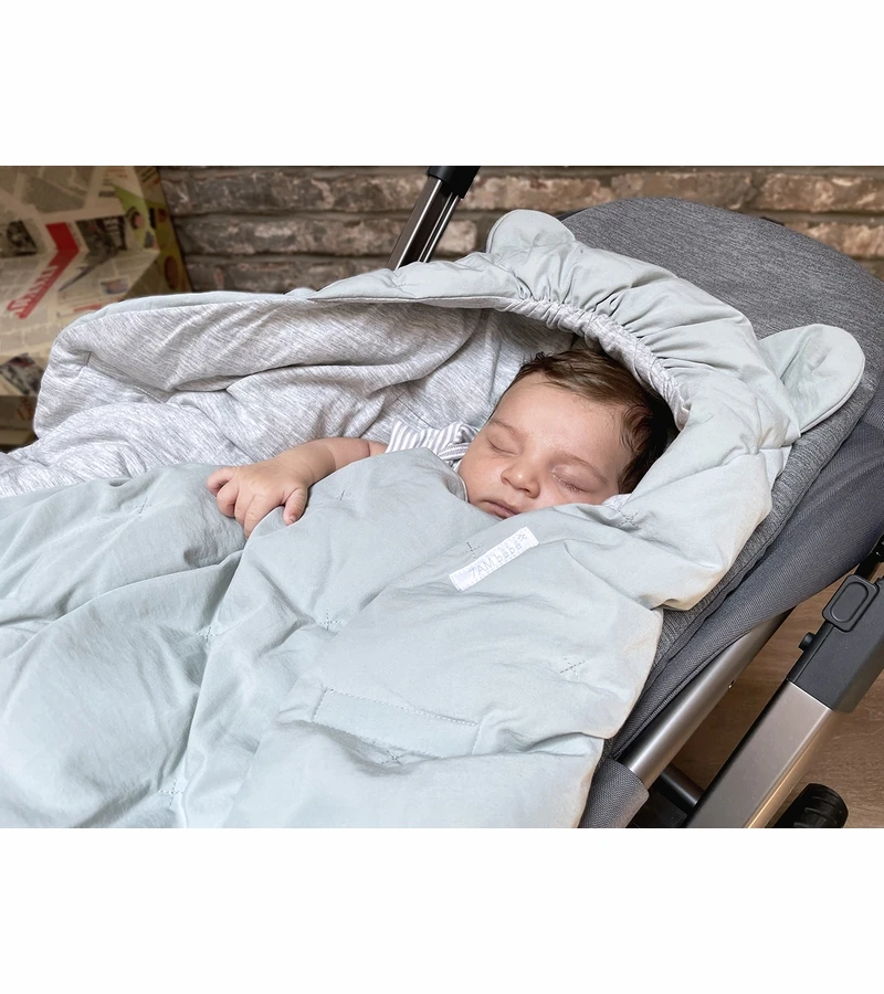 7 A.M. Enfant Nido Bebe Airy Infant Wrap - Bondi Blue (0-6m) 6 7 A.M. Enfant Nido Bebe Airy Infant Wrap - Bondi Blue (0-6m) - Image 6