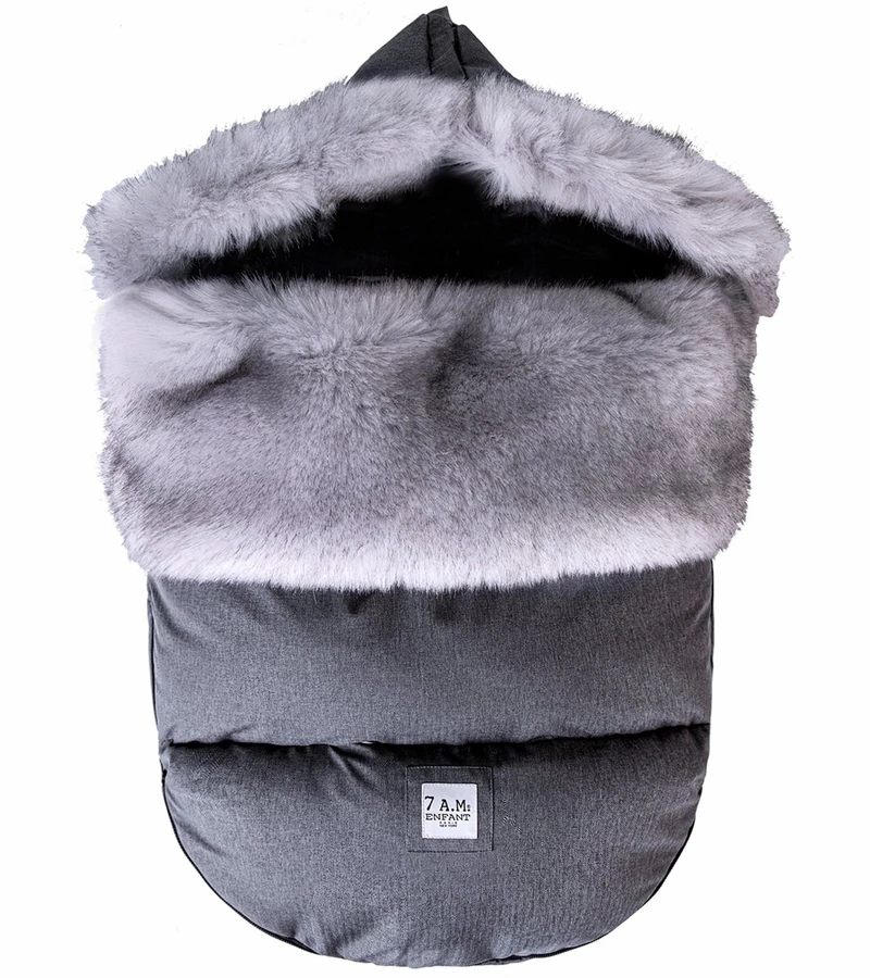 7 A.M. Enfant Plushpod Footmuff - Tundra - Heather Grey Dark - Arctic Faux Fur (0-18m) 1 7 A.M. Enfant Plushpod Footmuff - Tundra - Heather Grey Dark - Arctic Faux Fur (0-18m)