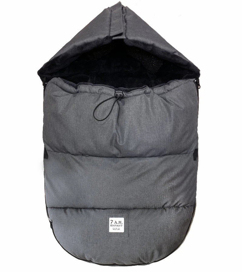 7 A.M. Enfant Plushpod Footmuff - Tundra - Heather Grey Dark - Arctic Faux Fur (0-18m) 4 7 A.M. Enfant Plushpod Footmuff - Tundra - Heather Grey Dark - Arctic Faux Fur (0-18m) - Image 4