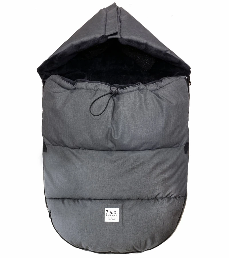 7 A.M. Enfant Plushpod Footmuff - Tundra - Heather Grey Dark - Arctic Faux Fur (18m-3T) 4 7 A.M. Enfant Plushpod Footmuff - Tundra - Heather Grey Dark - Arctic Faux Fur (18m-3T) - Image 4