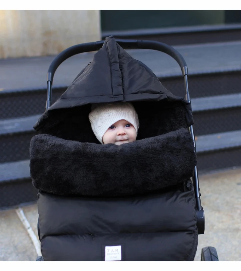 7 A.M. Enfant POD Footmuff, Medium/Large (18M-3T) - Black Plush 3 7 A.M. Enfant POD Footmuff, Medium/Large (18M-3T) - Black Plush - Image 3