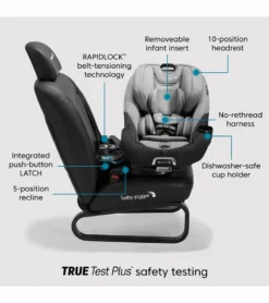 Baby Jogger City Turn Rotating Convertible Car Seat - Paloma Greige -Britax || Graco || Maxi-Cosi Shop baby jogger city turn rotating convertible car seat paloma greige 35