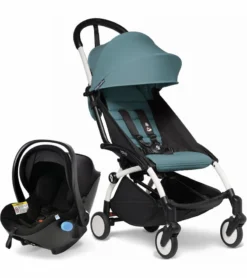 Babyzen YOYO2 6+ & Clek Liingo Travel System - White / Aqua