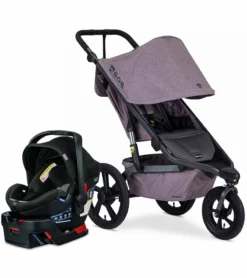 BOB Alterrain Jogging Stroller + Britax B-Safe Ultra Gen1 Infant Car Seat Travel System Bundle - Melange Lilac/StayClean Gray