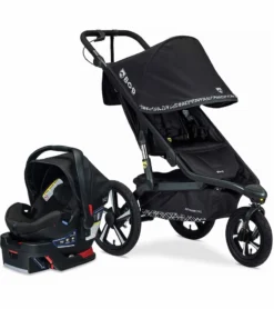BOB Alterrain Pro Single Jogging Stroller + Britax B-Safe Ultra Gen1 Infant Car Seat Travel System Bundle - Lunar/Midnight