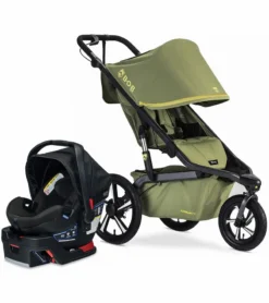 BOB Alterrain Pro Single Jogging Stroller + Britax B-Safe Ultra Gen1 Infant Car Seat Travel System Bundle - Olive/Midnight