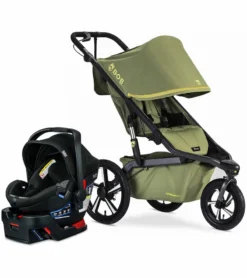 BOB Alterrain Pro Single Jogging Stroller + Britax B-Safe Ultra Gen1 Infant Car Seat Travel System Bundle - Olive/StayClean Gray