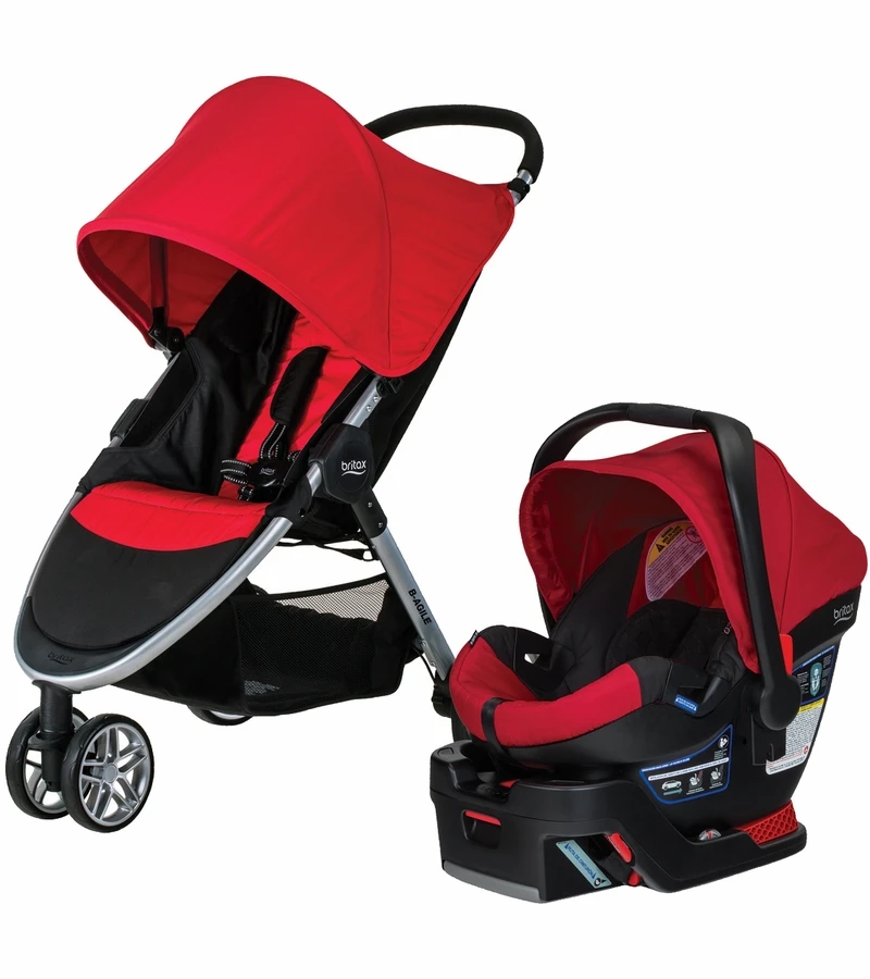 Britax B-Agile 3 & B-Safe 35 Travel System - Red 1 Britax B-Agile 3 & B-Safe 35 Travel System - Red