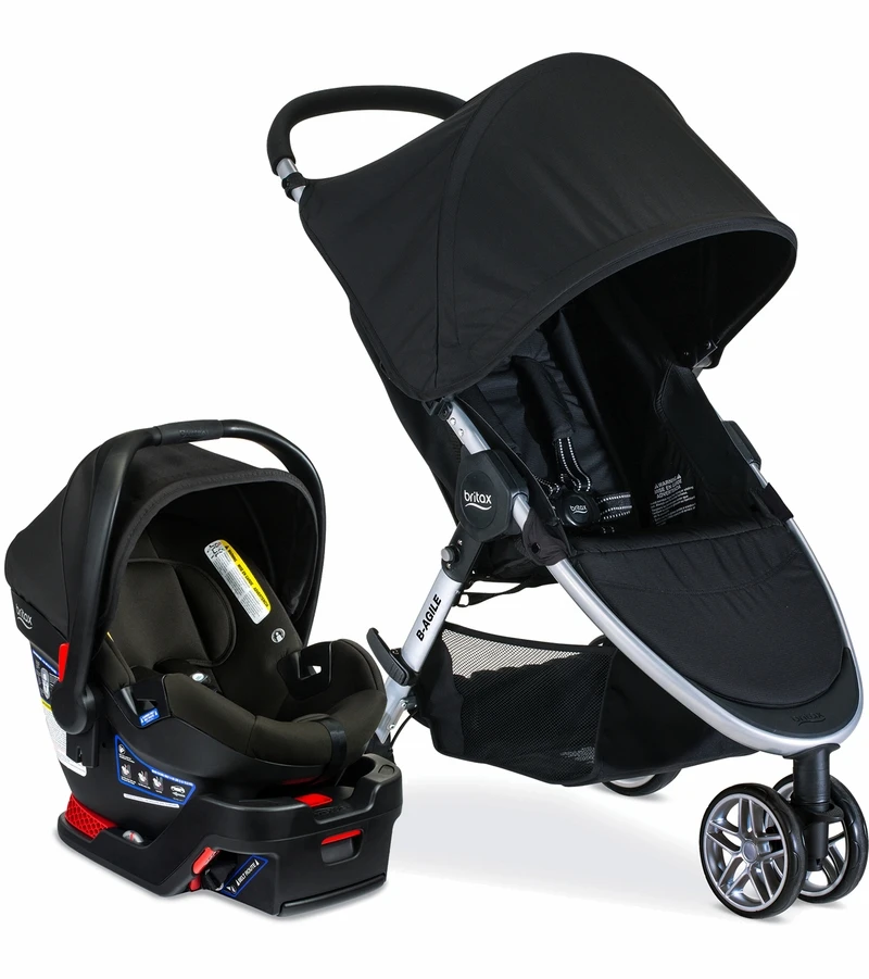 Britax B-Agile 3 & B-Safe Gen2 Travel System Bundle - Black / Eclipse Black 1 Britax B-Agile 3 & B-Safe Gen2 Travel System Bundle - Black / Eclipse Black