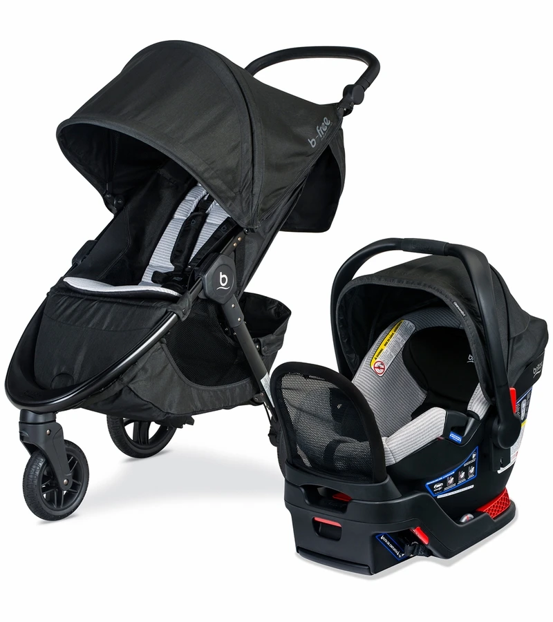 Britax B-Free Premium & B-Safe Gen2 FlexFit+ Travel System - Clean Comfort Black 1 Britax B-Free Premium & B-Safe Gen2 FlexFit+ Travel System - Clean Comfort Black