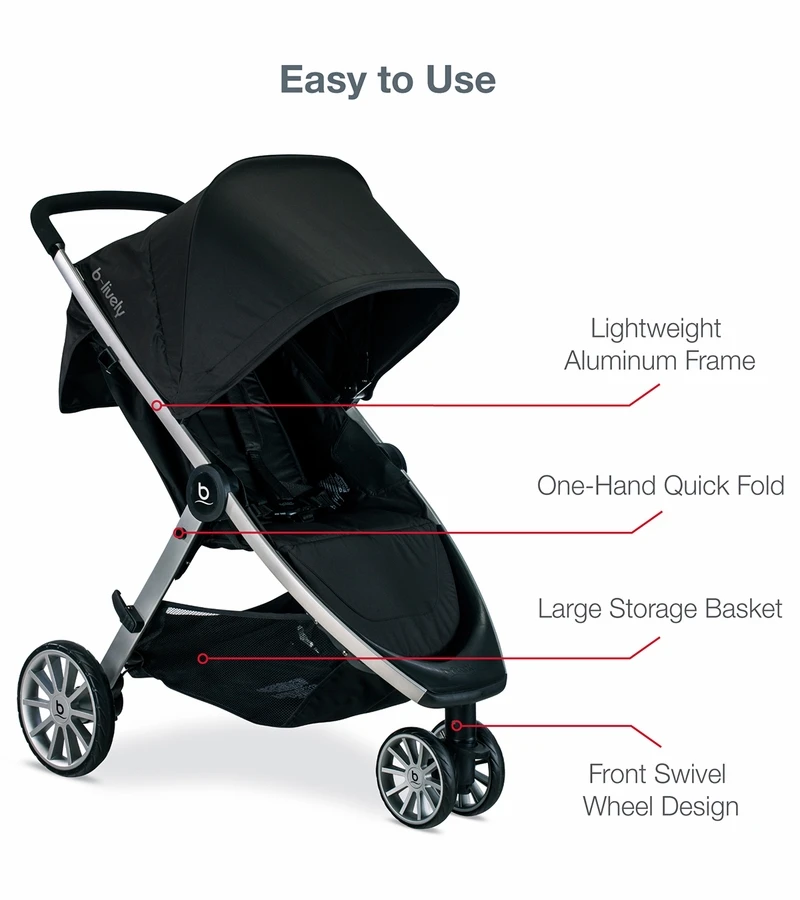 Britax B-Lively & B-Safe Gen2 Travel System - Eclipse Black SafeWash 3 Britax B-Lively & B-Safe Gen2 Travel System - Eclipse Black SafeWash - Image 3