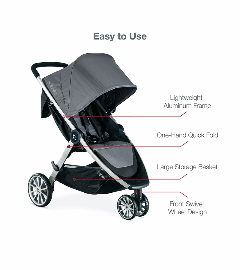 Britax B-Lively & B-Safe Gen2 Travel System - Greystone (SafeWash) 3 Britax B-Lively & B-Safe Gen2 Travel System - Greystone (SafeWash) - Image 3