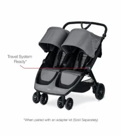 Britax B-Lively Double Stroller + B-Safe Gen2 Travel System - Dove / Black 9 Britax B-Lively Double Stroller + B-Safe Gen2 Travel System - Dove / Black -Britax || Graco || Maxi-Cosi Shop britax b lively double stroller b safe gen2 travel system dove black 144