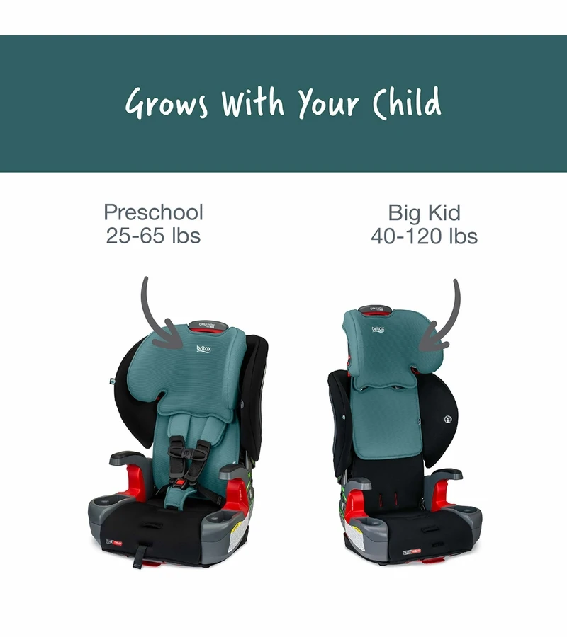 Britax Grow With You ClickTight Harness Booster Car Seat - Green Contour 2 Britax Grow With You ClickTight Harness Booster Car Seat - Green Contour - Image 2
