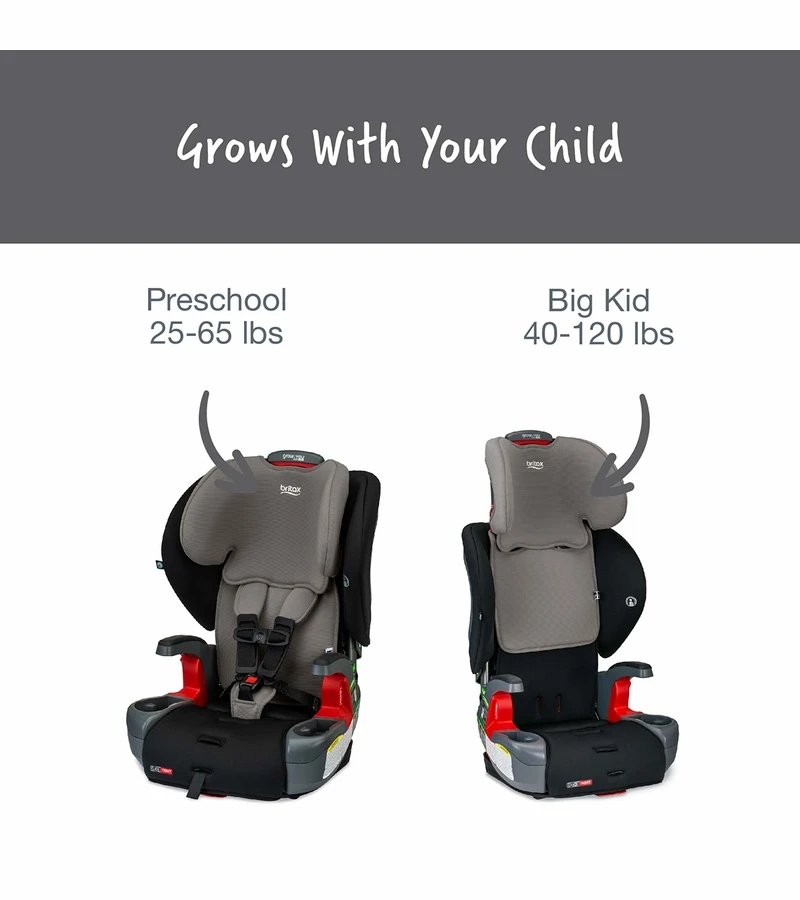 Britax Grow With You ClickTight Harness Booster Car Seat - Grey Contour 2 Britax Grow With You ClickTight Harness Booster Car Seat - Grey Contour - Image 2