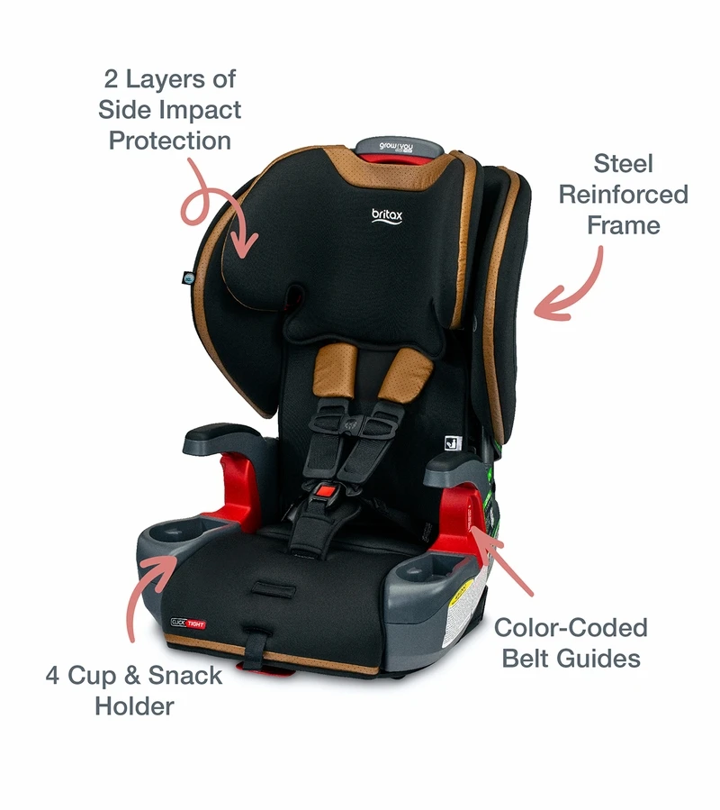 Britax Grow With You ClickTight Premium Harness Booster Car Seat - Ace Black (SafeWash + StayClean) 3 Britax Grow With You ClickTight Premium Harness Booster Car Seat - Ace Black (SafeWash + StayClean) - Image 3