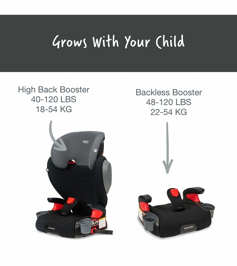 Britax Highpoint 2-Stage Belt Positioning Booster Car Seat - Black Ombre 2 Britax Highpoint 2-Stage Belt Positioning Booster Car Seat - Black Ombre - Image 2