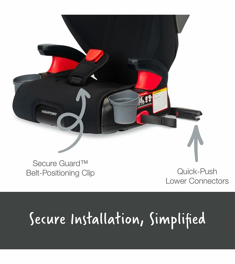 Britax Highpoint 2-Stage Belt Positioning Booster Car Seat - Black Ombre 5 Britax Highpoint 2-Stage Belt Positioning Booster Car Seat - Black Ombre - Image 5