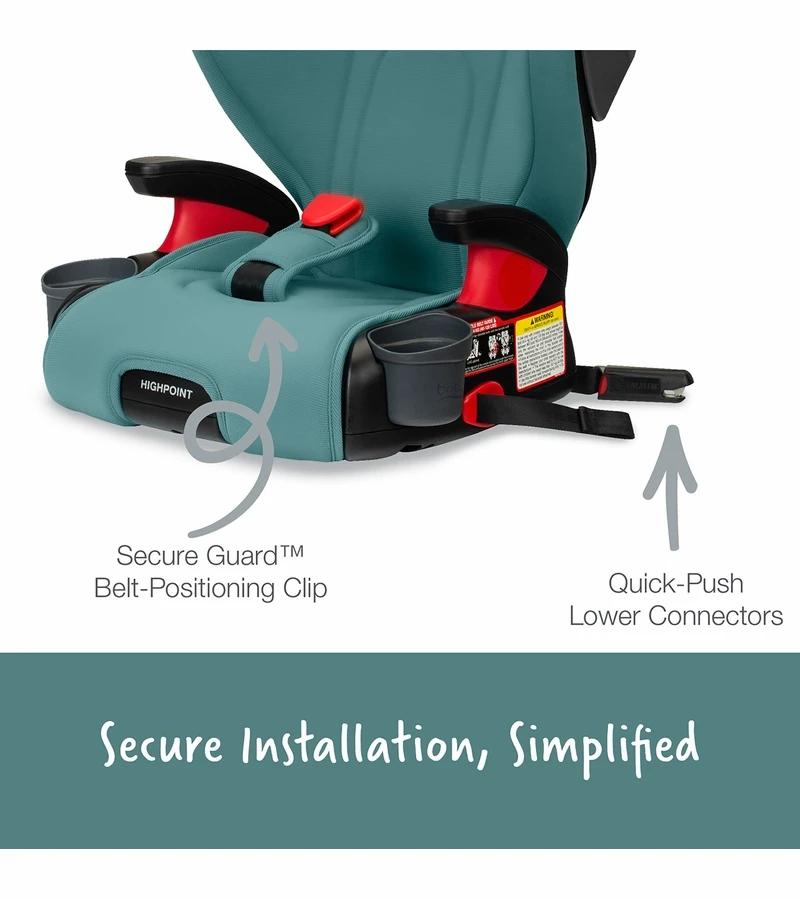 Britax Highpoint 2-Stage Belt Positioning Booster Car Seat - Green Ombre 5 Britax Highpoint 2-Stage Belt Positioning Booster Car Seat - Green Ombre - Image 5