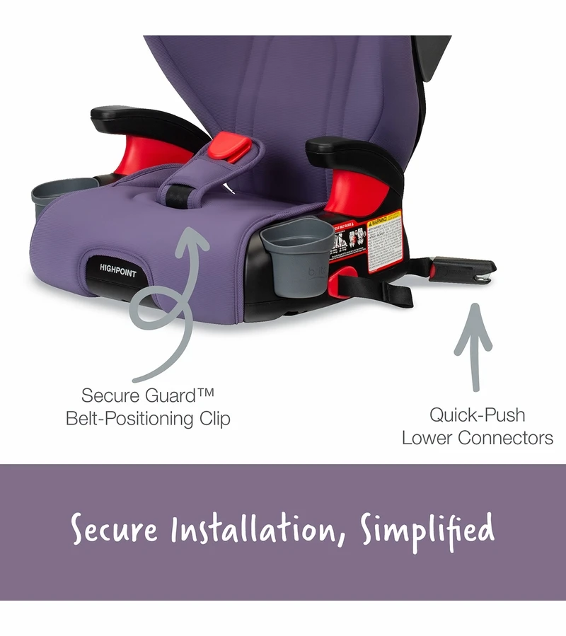Britax Highpoint 2-Stage Belt Positioning Booster Car Seat - Purple Ombre 5 Britax Highpoint 2-Stage Belt Positioning Booster Car Seat - Purple Ombre - Image 5