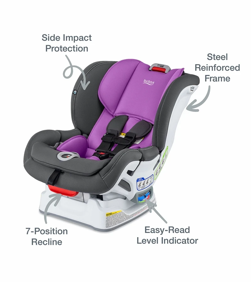 Britax Marathon Clicktight Convertible Car Seat - Mod Purple (SafeWash) 2 Britax Marathon Clicktight Convertible Car Seat - Mod Purple (SafeWash) - Image 2