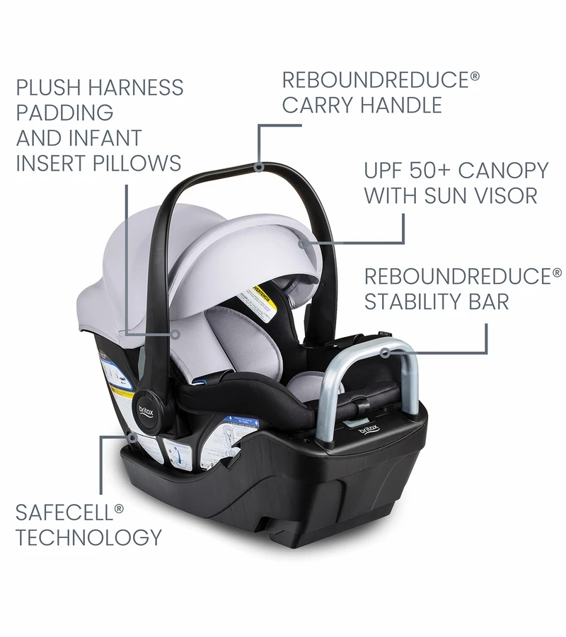 Britax Willow S Infant Car Seat With Alpine Anti-Rebound Base - Glacier Onyx 3 Britax Willow S Infant Car Seat With Alpine Anti-Rebound Base - Glacier Onyx - Image 3
