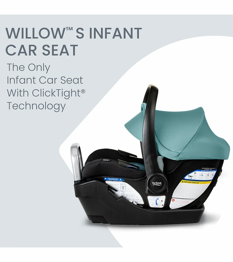 Britax Willow S Infant Car Seat With Alpine Anti-Rebound Base - Jade Onyx 2 Britax Willow S Infant Car Seat With Alpine Anti-Rebound Base - Jade Onyx - Image 2
