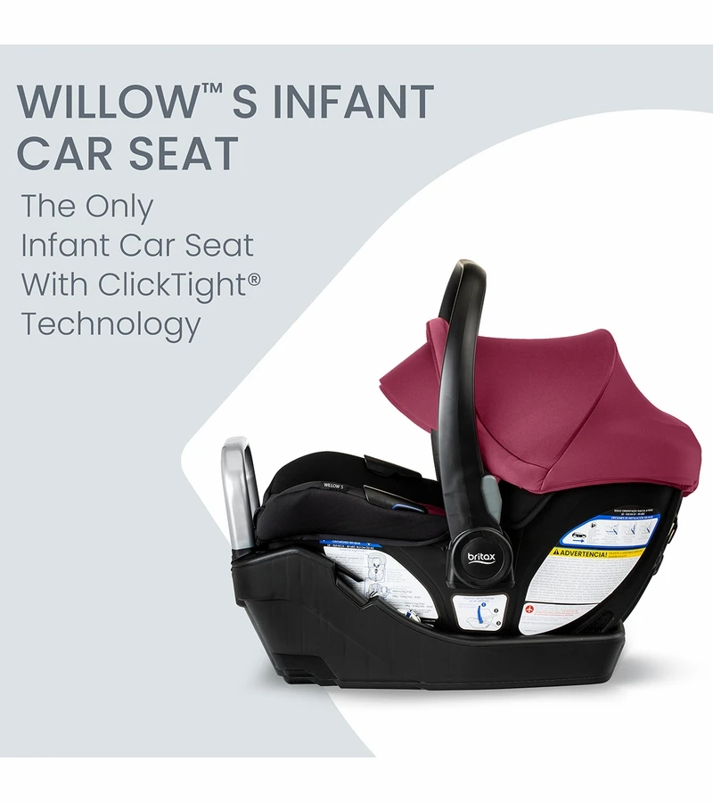 Britax Willow S Infant Car Seat With Alpine Anti-Rebound Base - Ruby Onyx 2 Britax Willow S Infant Car Seat With Alpine Anti-Rebound Base - Ruby Onyx - Image 2