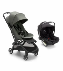 Bugaboo Butterfly + Turtle Air Travel System - Black / Forest Green / Black