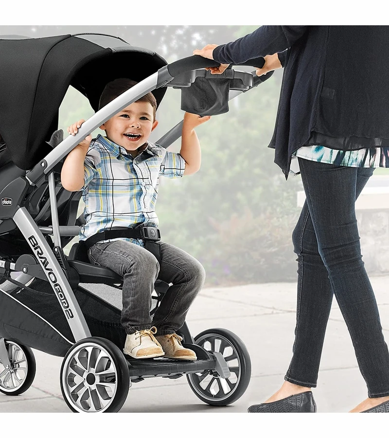 Chicco BravoFor2 Standing/Sitting Double Stroller + Keyfit 30 Travel System Bundle - Iron / Orion 6 Chicco BravoFor2 Standing/Sitting Double Stroller + Keyfit 30 Travel System Bundle - Iron / Orion - Image 6