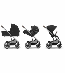 Cybex Balios S Lux 2 Stroller + Aton 2 SensorSafe Travel System Bundle - Silver Frame / Ocean Blue / Lavastone Black 9 Cybex Balios S Lux 2 Stroller + Aton 2 SensorSafe Travel System Bundle - Silver Frame / Ocean Blue / Lavastone Black -Britax || Graco || Maxi-Cosi Shop cybex balios s lux 2 stroller aton 2 sensorsafe travel system bundle silver frame lava grey lavastone black 131 2