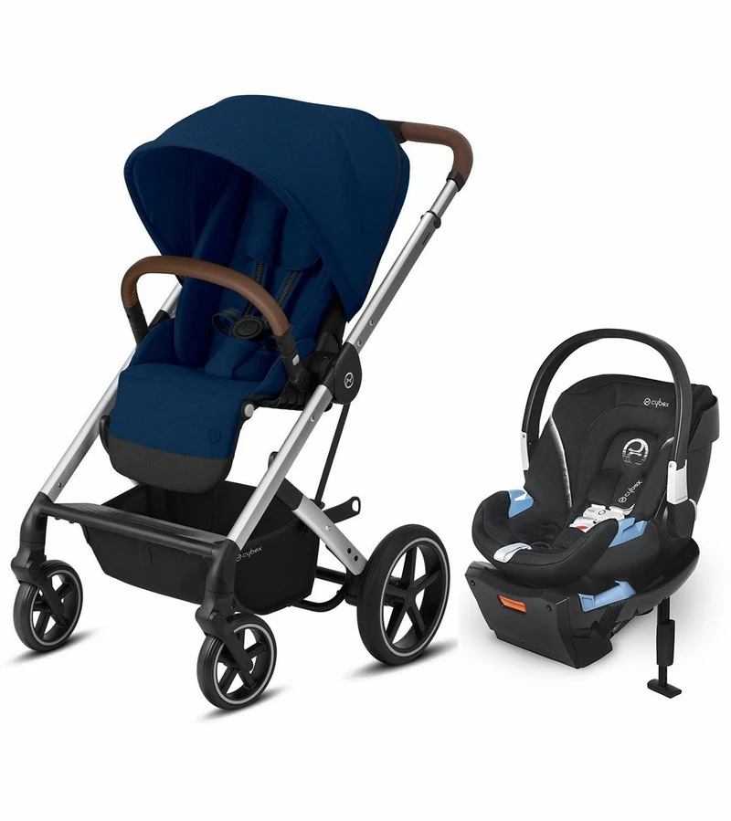 Cybex Balios S Lux Full Size Stroller + Aton 2 SensorSafe Travel System Bundle - Navy Blue / Lavastone Black 1 Cybex Balios S Lux Full Size Stroller + Aton 2 SensorSafe Travel System Bundle - Navy Blue / Lavastone Black