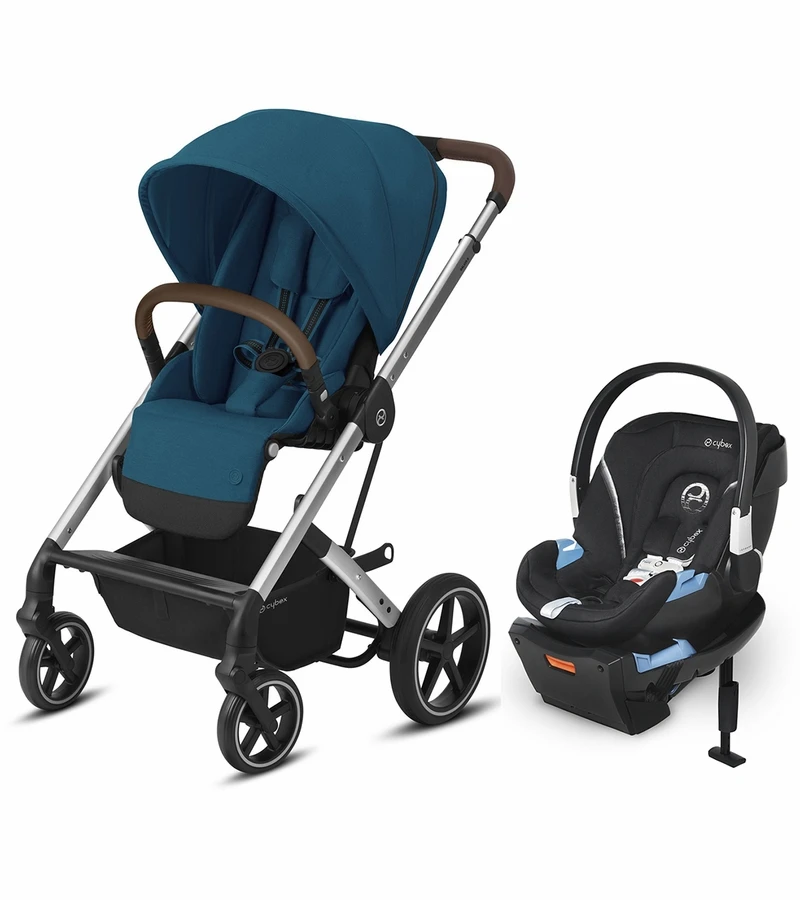 Cybex Balios S Lux Full Size Stroller + Aton 2 SensorSafe Travel System Bundle - River Blue / Lavastone Black 1 Cybex Balios S Lux Full Size Stroller + Aton 2 SensorSafe Travel System Bundle - River Blue / Lavastone Black