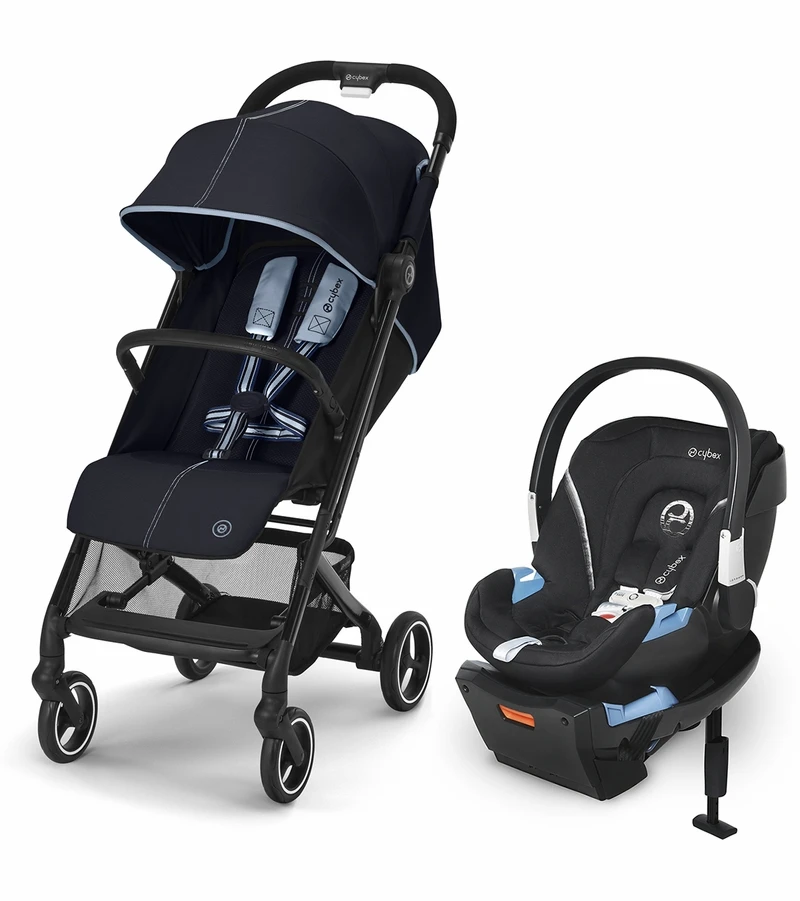 Cybex Beezy 2 Compact Stroller + Aton 2 SensorSafe Travel System Bundle - Ocean Blue / Lavastone Black 1 Cybex Beezy 2 Compact Stroller + Aton 2 SensorSafe Travel System Bundle - Ocean Blue / Lavastone Black