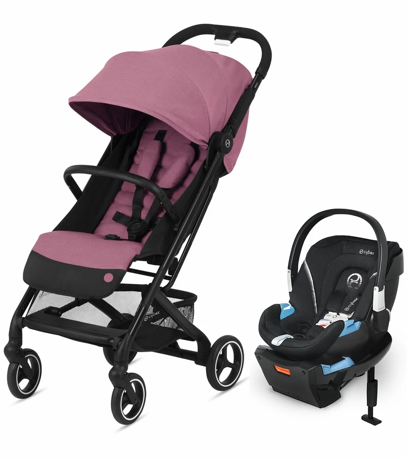 Cybex Beezy Compact Stroller + Aton 2 SensorSafe Travel System Bundle - Magnolia Pink / Lavastone Black 1 Cybex Beezy Compact Stroller + Aton 2 SensorSafe Travel System Bundle - Magnolia Pink / Lavastone Black