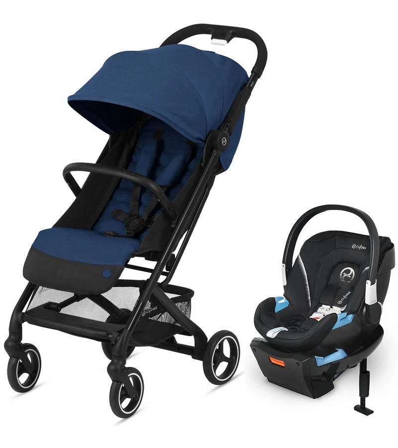 Cybex Beezy Compact Stroller + Aton 2 SensorSafe Travel System Bundle - Navy Blue / Lavastone Black 1 Cybex Beezy Compact Stroller + Aton 2 SensorSafe Travel System Bundle - Navy Blue / Lavastone Black