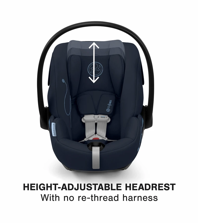 Cybex Cloud G Lux SensorSafe Comfort Extend Reclining Infant Car Seat - Ocean Blue 4 Cybex Cloud G Lux SensorSafe Comfort Extend Reclining Infant Car Seat - Ocean Blue - Image 4