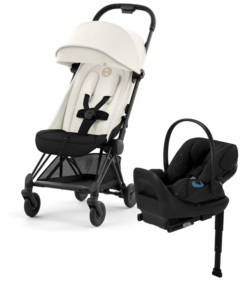 Cybex COYA Compact Stroller + Cloud G Lux SensorSafe Travel System Bundle - Matte Black / Off White / Moon Black 1 Cybex COYA Compact Stroller + Cloud G Lux SensorSafe Travel System Bundle - Matte Black / Off White / Moon Black