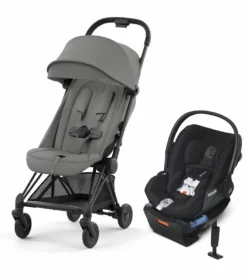 Cybex COYA Compact Stroller + Cloud Q SensorSafe Travel System Bundle - Matte Black / Mirage Grey / Stardust Black