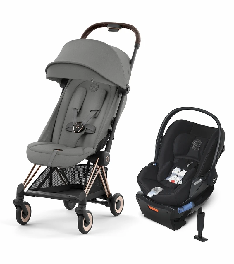 Cybex COYA Compact Stroller + Cloud Q SensorSafe Travel System Bundle - Rose Gold / Mirage Grey / Stardust Black 1 Cybex COYA Compact Stroller + Cloud Q SensorSafe Travel System Bundle - Rose Gold / Mirage Grey / Stardust Black
